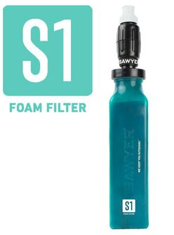 Силіконова пляшка для води з фільтром Sawyer, синя