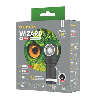 Світлодіодний налобний ліхтар ArmyTek Wizard C2 WR Magnet White &amp; Red з магнітним тримачем 1100 лм час роботи від акумулятора 3 год 65 г