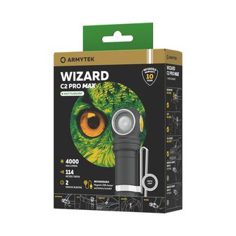 ArmyTek Wizard C2 Pro Max Magnet Білий світлодіодний ручний ліхтар з магнітним кріпленням 3720 лм 1440