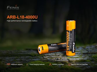 Fenix Акумуляторна батарея USB-C Fenix 18650 4000 mAh (Li-Ion)