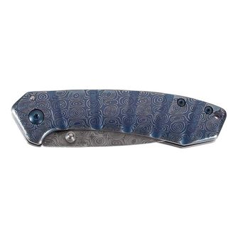 Кишеньковий ніж Herbertz для однієї руки 7,7 см, нержавіюча сталь, синій, дамаський вигляд