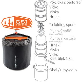 Набір посуду GSI Outdoors на 2 персони Halulite Dualist HS 1.8 л