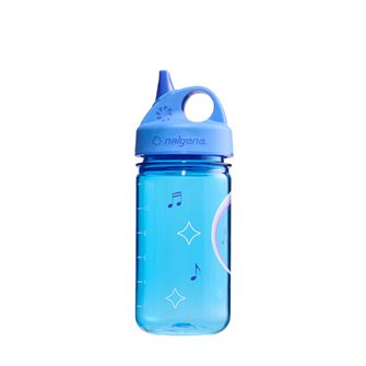 Дитяча пляшечка для води Nalgene Grip-n-Gulp Sustain 0,35 л з кришкою синя, музичний бегемотик