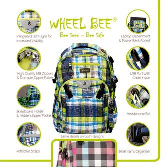 Рюкзак на колесах Bee Backpack Bee LED 30 л, різнокольоровий