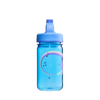 Дитяча пляшечка для води Nalgene Grip-n-Gulp Sustain 0,35 л з кришкою синя, музичний бегемотик