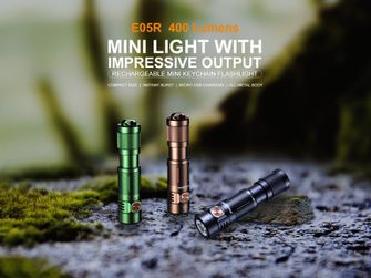 Акумуляторний міні-ліхтарик Fenix E05R - зелений